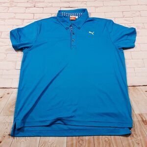 PUMA Golf Polo Shirt Large Blue